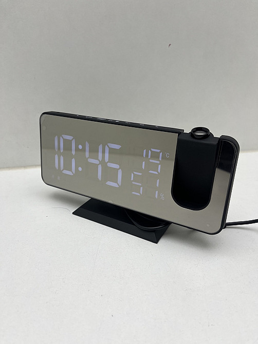 Проекційний настільний годинник EN-8827 дзеркальний LED-дисплей Луцьк - фото 1