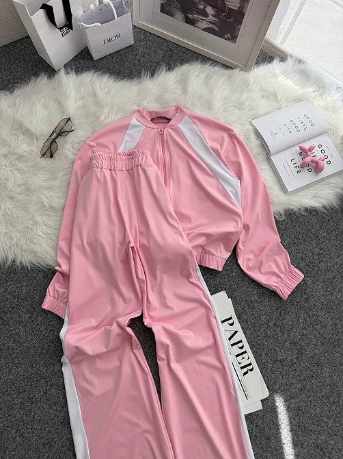 Жіночий прогулянковий костюм-двійка: кофта та штани трикотаж Рожевий, 46/48 Одеса - фото 7