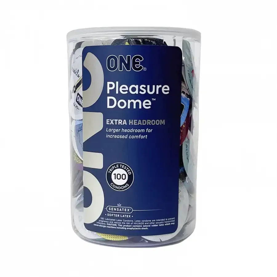 Набір презервативів ONE Pleasure Dome 100 шт, мегапак тюб Львов - изображение 1