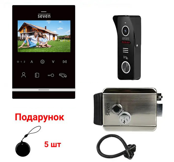 Комплект домофона 4.3 дюйма з електромеханічним замком на калітку SEVEN KD-7840d Київ - фото 2