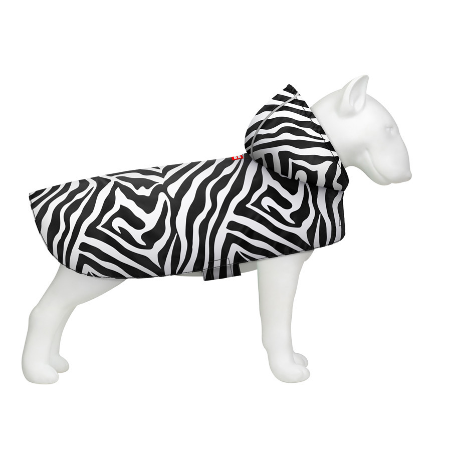 Дощовик-накидка з капюшоном для собак WAUDOG Clothes, малюнок "Зебра", L, А 48-52 см, B 60-70 см, С 42-52 см Київ - фото 2