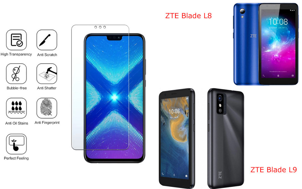 Защитное стекло NeoGlass для ZTE Blade L8, ZTE Blade L9 – ультрапрозрачное и устойчивое Киев - изображение 4