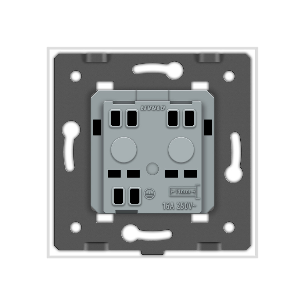 LIVOLO Електрична розетка вологозахисна з кришкою IP44 з заземленням, LIVOLO, біла, скляна рамк Коломия - фото 5