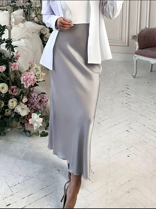 Жіноча спідниця шовкова Сірій 42/44 Харків - фото 1