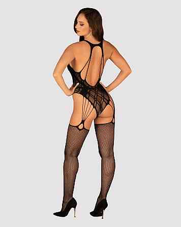Бодистокинг Obsessive Bodystocking G324 S/M/L black, силуэтный рисунок Sex Aura Киев