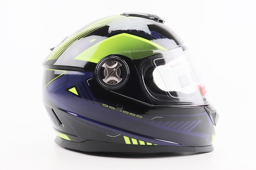 Шолом інтеграл, закритий BLD-М65 М (57-58см), ЧОРНИЙ/НЕОНОВО-ЖОВТО-СИНІЙ Киев - изображение 3