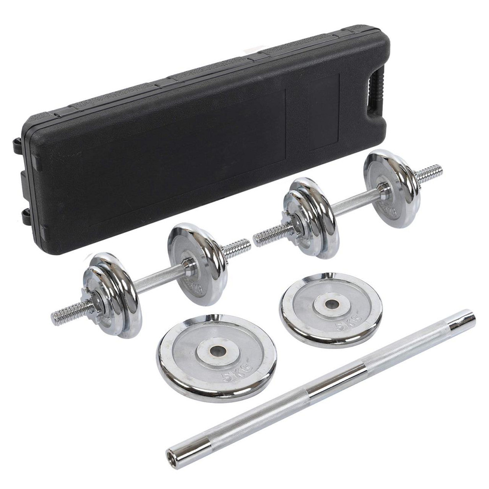 Набір гантелей зі штангою 3в1 у пластиковому кейсі 30 кг Zelart 9639 Київ - фото 3