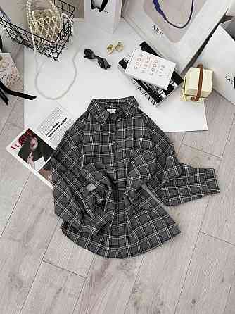 Женская базовая оверсайз рубашка в клетку Одесса