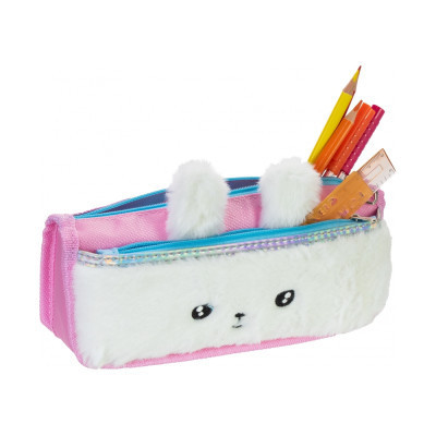 Пенал Cool For School плюшевый 2 отделения белый (CF86976) Винница - изображение 2
