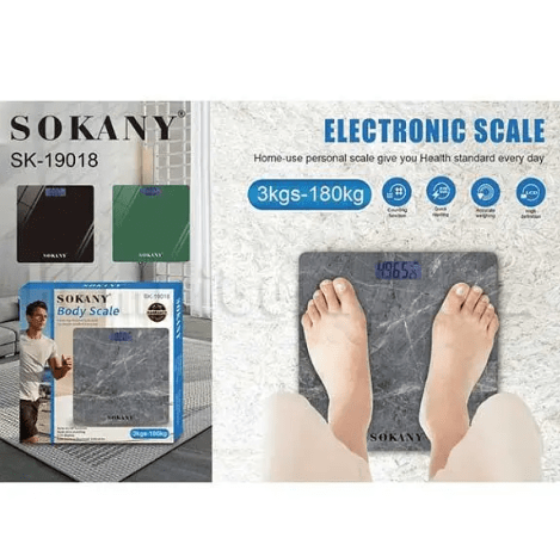 Настільні ваги Sokany SK-19018 з платформою з металу та скла, до 180 кг з точністю 100 г Одеса