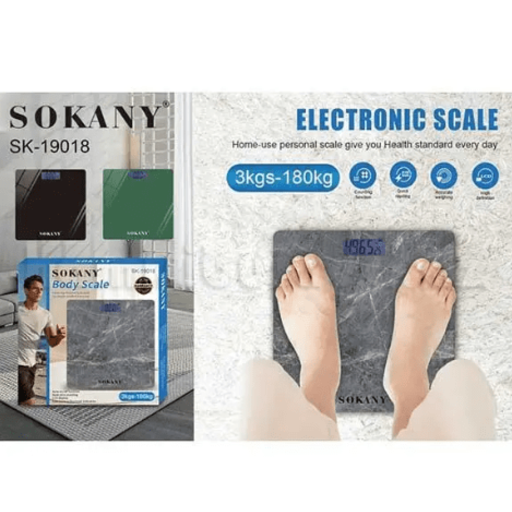 Настільні ваги Sokany SK-19018 з платформою з металу та скла, до 180 кг з точністю 100 г Одеса - фото 1
