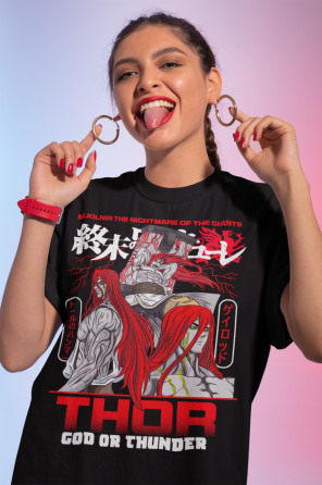 Футболка для мальчика аниме Аниме Манга Тхор Рагнарок оверсайз (рост от 165 до 180 ) Черний AnimeJ0718m Днепр