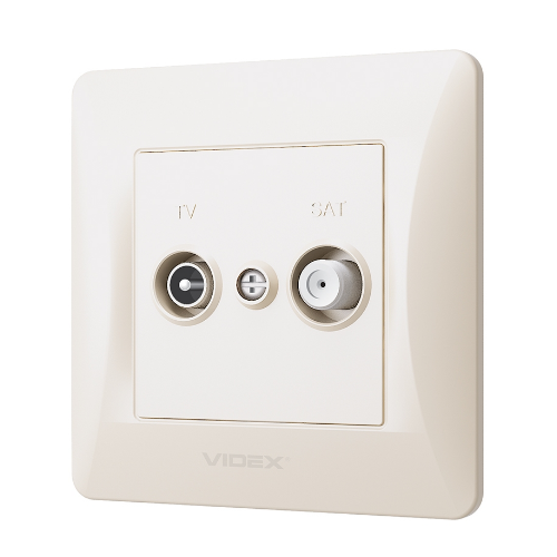 BINERA крем Розетка внутрішня кінцева SAT TV+супутник  Videx Житомир