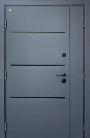 Двері вулична модель Strimeх LAMA BAU полуторна, антрацит/біле дерево Київ