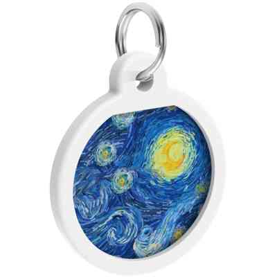 Адресник для животных WAUDOG Smart ID с QR паспортом "Водяные лилии", круг 25 мм (0625-0201) Винница