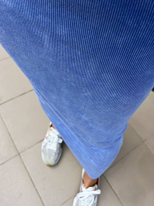 Сукня жіноча MMC 240030 довга майкою варена тай-дай в рубчик, блакитний, one size Київ - фото 8