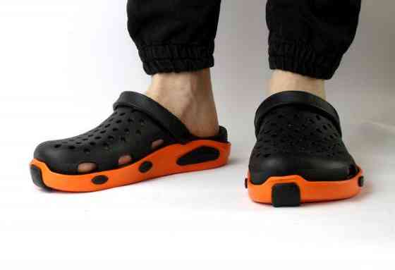 Мужские сабо Crocs-стиля черно-оранжевые 43-44 размер Киев