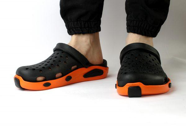 Мужские сабо Crocs-стиля черно-оранжевые 43-44 размер Київ - фото 2