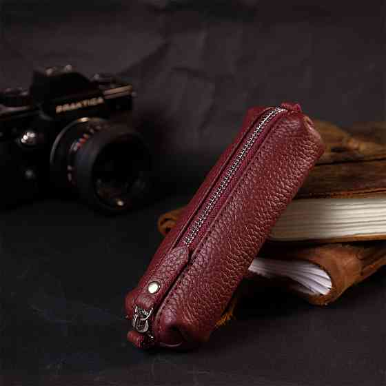 Надійна шкіряна ключниця GRANDE PELLE 11667 Бордовий Київ