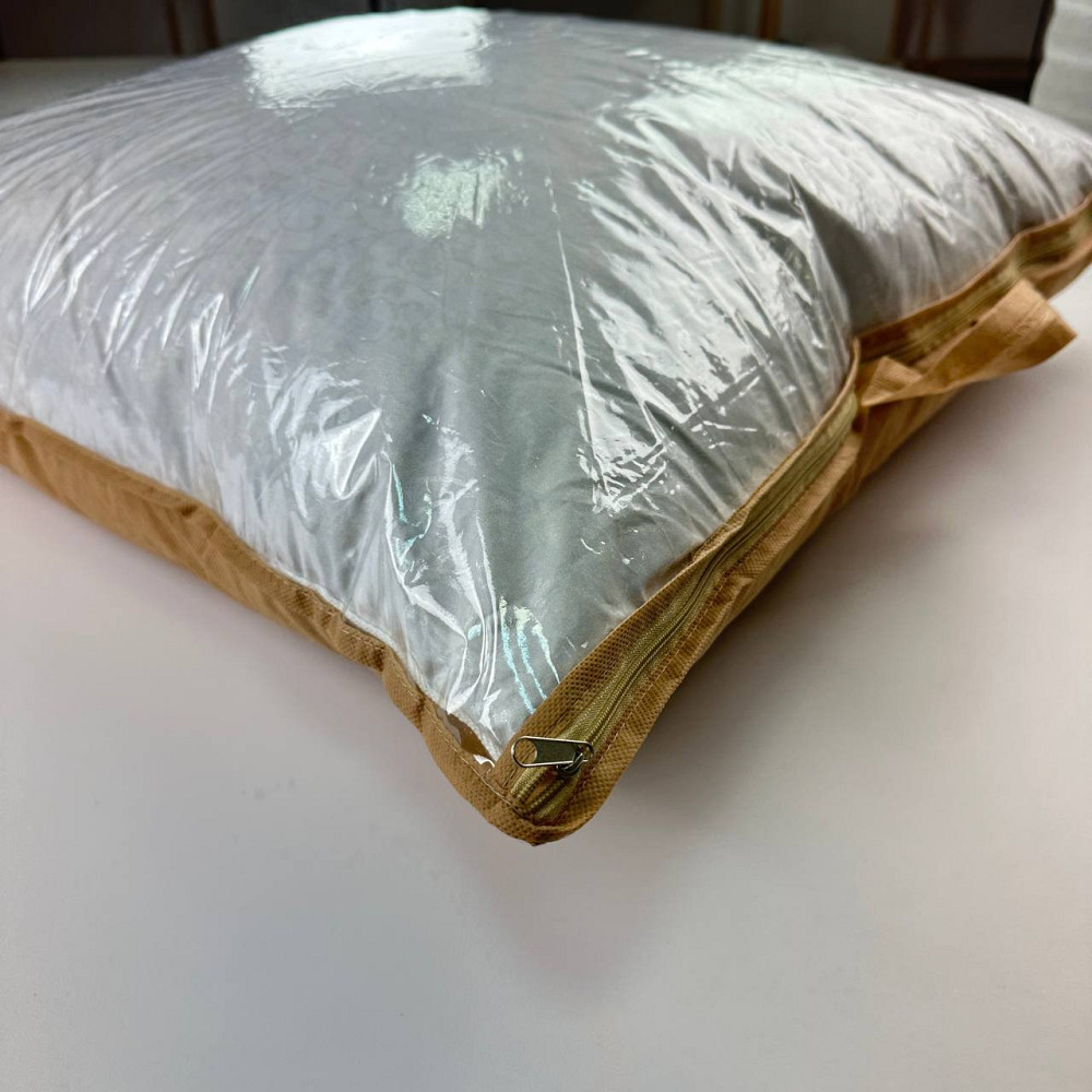 Сумка чехол с прозрачной вставкой для подушки 50х50 см (Бежевый) Сумы - изображение 5