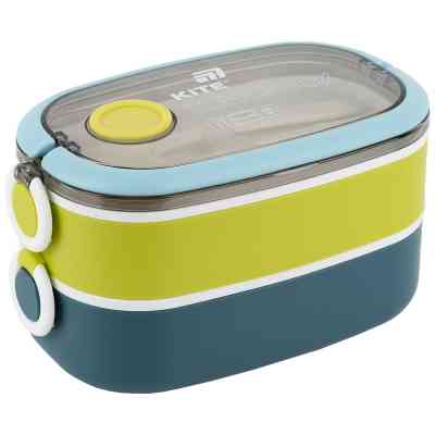 Ланч-бокс Kite подвійний з наповненням 1600 мл, синій (K25-1181-2) Винница