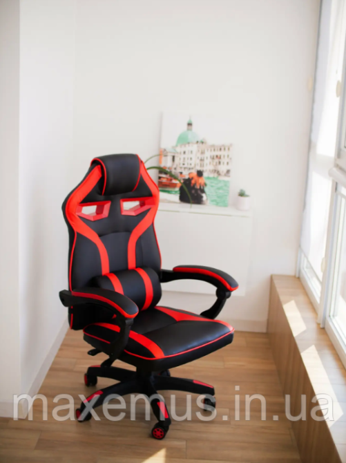 Геймерское раскладное кресло игровое для приставки профессиональное стул компьютерный Bonro B 827 красный Мостиска - изображение 1