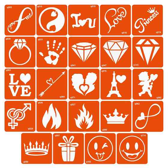 Набор трафаретов для био-тату «Q - разное» q-simple_24_1 Винница