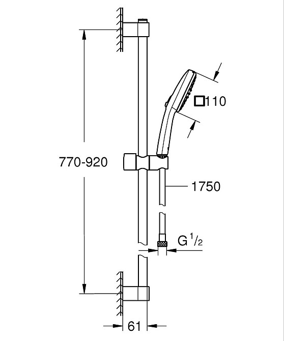 Душовий гарнітур Grohe Tempesta Cube 110, 2 режими (26908003) ( 26417 ) Харків - фото 7