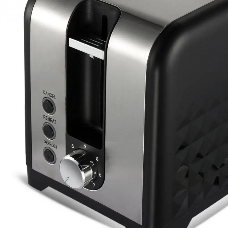 Тостер Domotec/RAF R-2101 930Вт на 2 скибочки, 7 ступенів прожарювання, знімний піддон. Розморожування та підігрів Одеса - фото 3