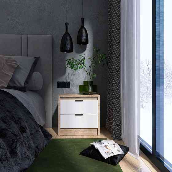 Тумба приліжкова Еверест Сіті-450 45,2х38х44,2 см Дуб сонома/Білий (DTM-071090) Львів