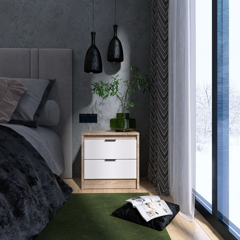 Тумба приліжкова Еверест Сіті-450 45,2х38х44,2 см Дуб сонома/Білий (DTM-071090) Львів - фото 1