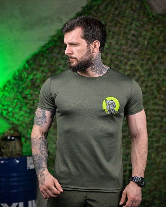 Тактическая потоотводящая футболка Soldier oliva ПП7618 Одесса - изображение 2