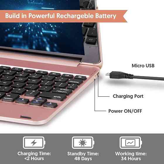 УЦЕНКА! Чехол-книга с блютуз клавиатурой для чехол-клавиатура Bluetooth для iPad 5-6-го поколения Air 1/2 iPad Pro 9.7 Днепр