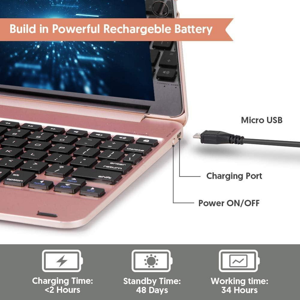 УЦЕНКА! Чехол-книга с блютуз клавиатурой для чехол-клавиатура Bluetooth для iPad 5-6-го поколения Air 1/2 iPad Pro 9.7 Днепр - изображение 3