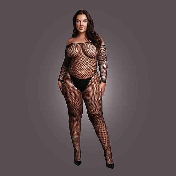 Жіночий боді-комбінезон із сітки Le Desir Off Shoulder Fishnet Bodystocking, чорний Sex Aura Київ