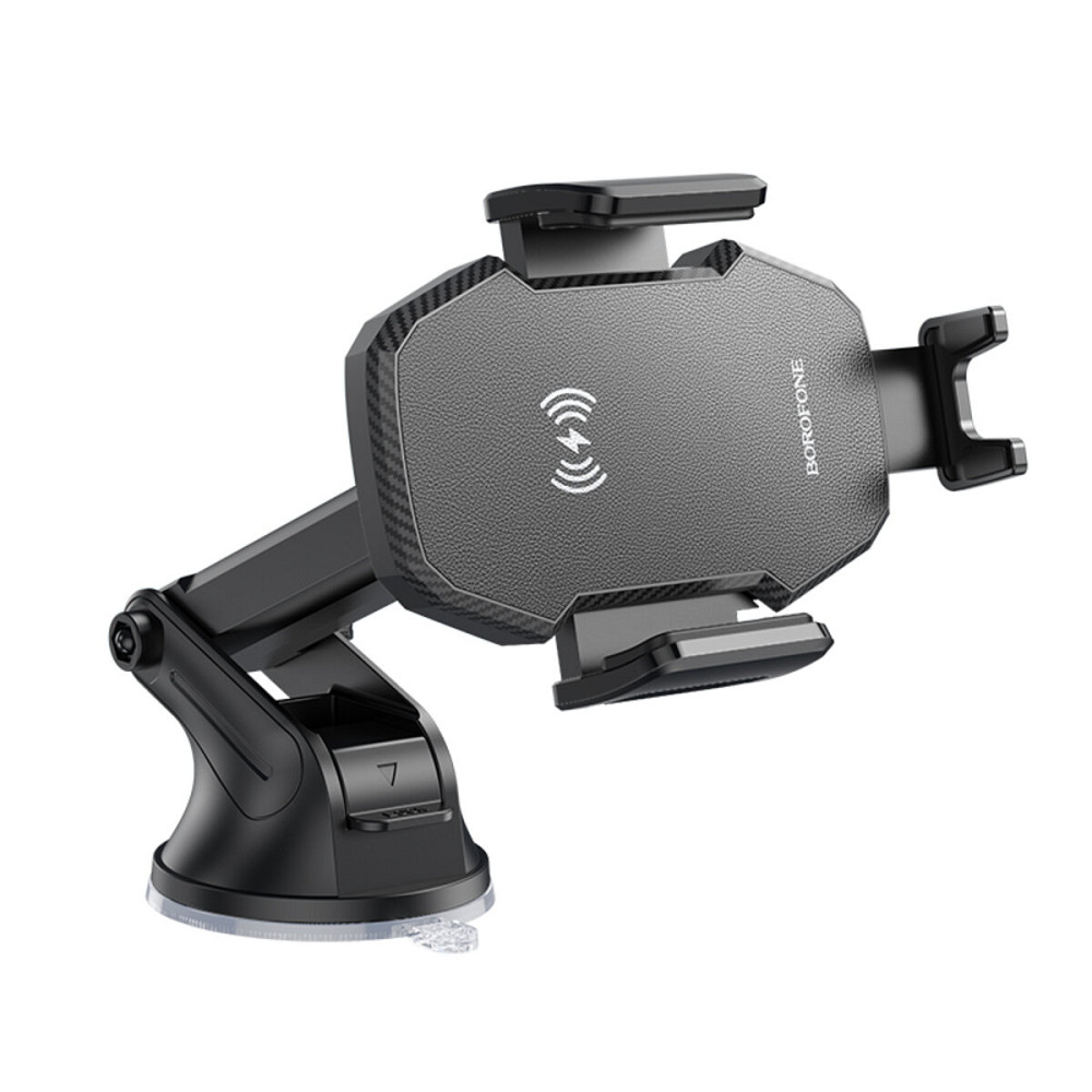 Тримач для мобiльного з БЗП BOROFONE BH214 Adelante wireless fast charging car holder(center console) Black (6941991109782) Київ - фото 3