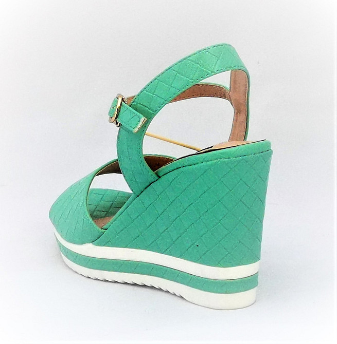 Желенські Сандалі Босоножки на Танку Платформа Бірюзові Літні Зелені (розміри: 35,38) - 12-7 Дніпро - фото 3