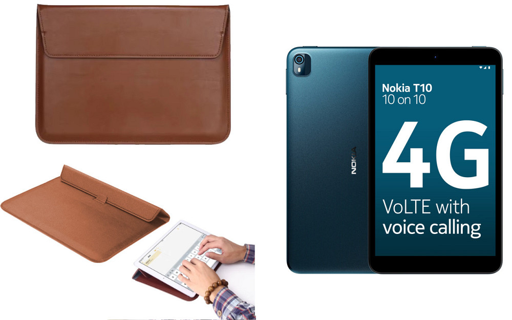 Чохол-конверт VitoCase для Nokia Tab T10, з функцією підставки для планшета Коричневий Київ - фото 1