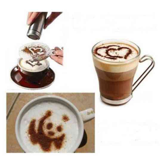 Набор для кофе трафареты 16 штук и баночка серый Киев