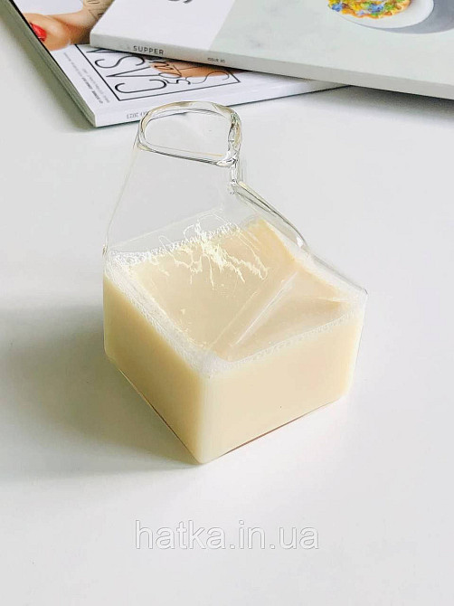 Молочник скляний Olens "Холодна гора" 350 мл скляний для дому та ресторану Київ - фото 2