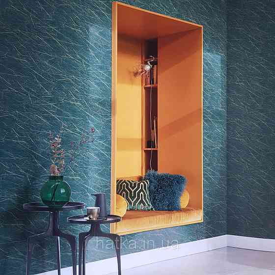 Шпалери вінілові на флізелін Rasch Factory 0.53х10,05 абстракція зріз каменю під мармур зелені золото 428940 Київ