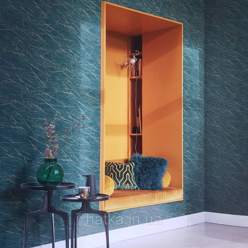 Шпалери вінілові на флізелін Rasch Factory 0.53х10,05 абстракція зріз каменю під мармур зелені золото 428940 Київ - фото 1