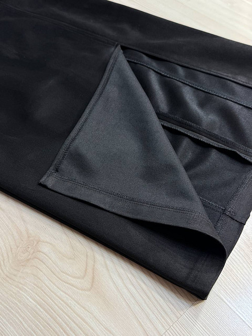 Юбка женская Gritana 125 с разрезом миди прямая под замшу черная, черный, 2XL Киев - изображение 15