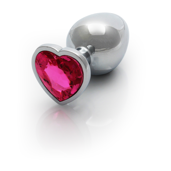 Анальна пробка - Ouch! Metal Butt Plug Large Silver/Rubellite Pink Sex Aura Київ
