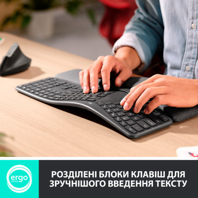 Клавиатура Logitech ERGO K860 Bluetooth/Wireless UA Black (920-010108) Винница - изображение 9