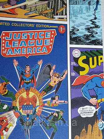 Шпалери вінілові на флізеліні AdaWall Ada Kids метрові дитячі афіші написи коміксів супергерой Київ