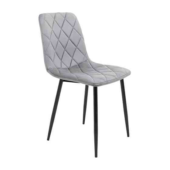 Стілець крісло м'який GarretDesign U Malcolm 57 чорні ніжки Сірий Київ