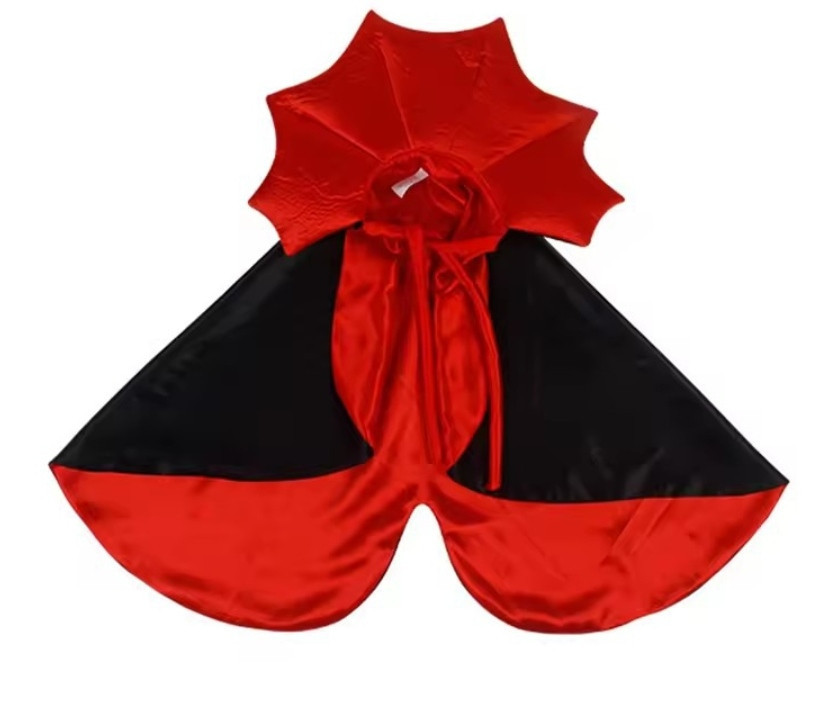 Плащ для собак і котів Вампір Хелловін М чорно-червоний Київ - фото 4