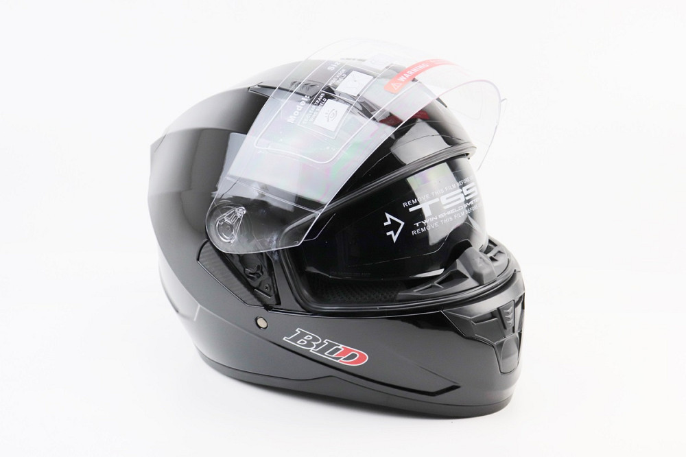 Шолом інтеграл, закритий (сертифікація DOT)+відкидні окуляри BLD-M67 М (57-58см), ЧОРНИЙ глянець Киев - изображение 2