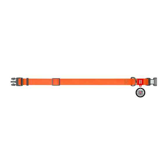 Ошейник для собак водостойкий WAUDOG Waterproof c QR паспортом, пластикова пряжка-фастекс, Ш 20 мм, Дов 28-40 см, помаранчевий Київ